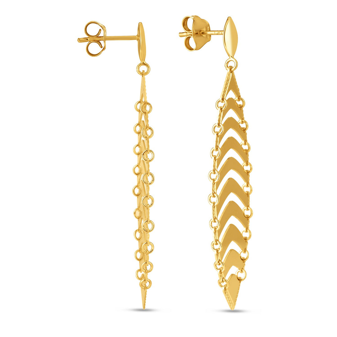 Boucles d'oreilles pendantes en or jaune 14 carats