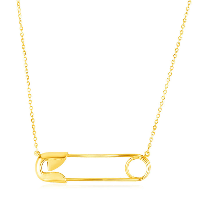 Collier avec épingle à nourrice en or jaune 14 carats