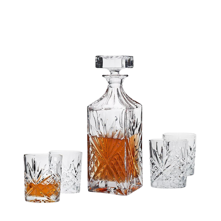 Dublin Crystal 5 Piece Whiskey Decanter