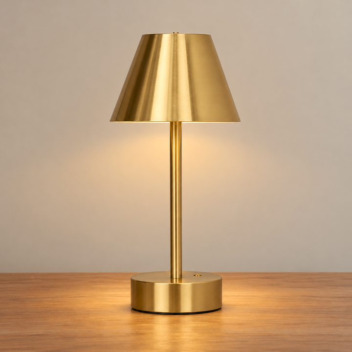 Elegance Rechargeable LED Table Lamp Plated Brass