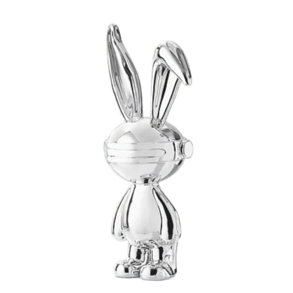 Futuristic Bunny Sculpture. Chrome