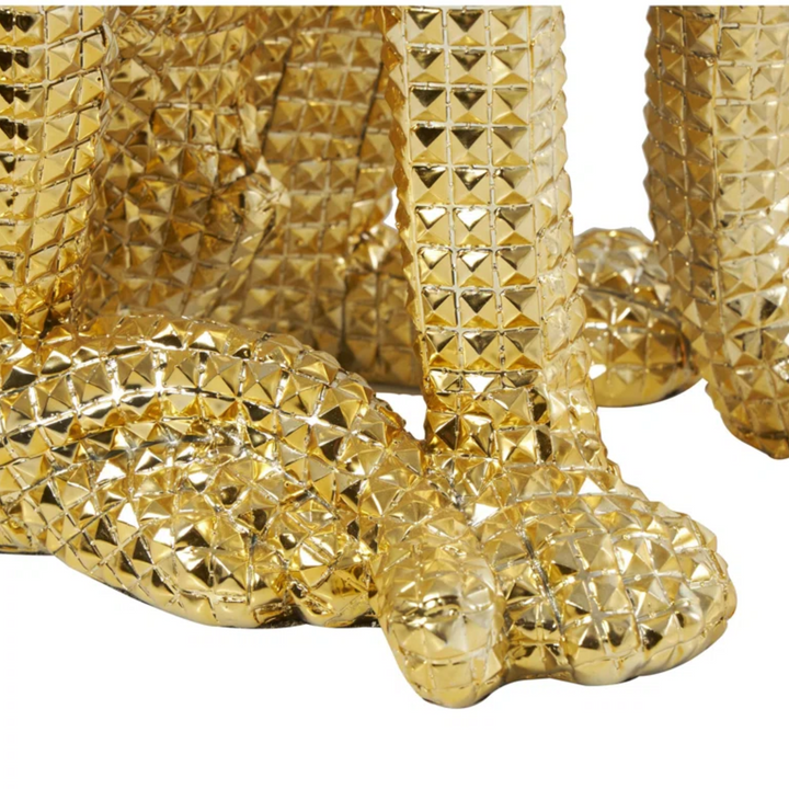 Sitting Leopard Decorative Gold Sculpture