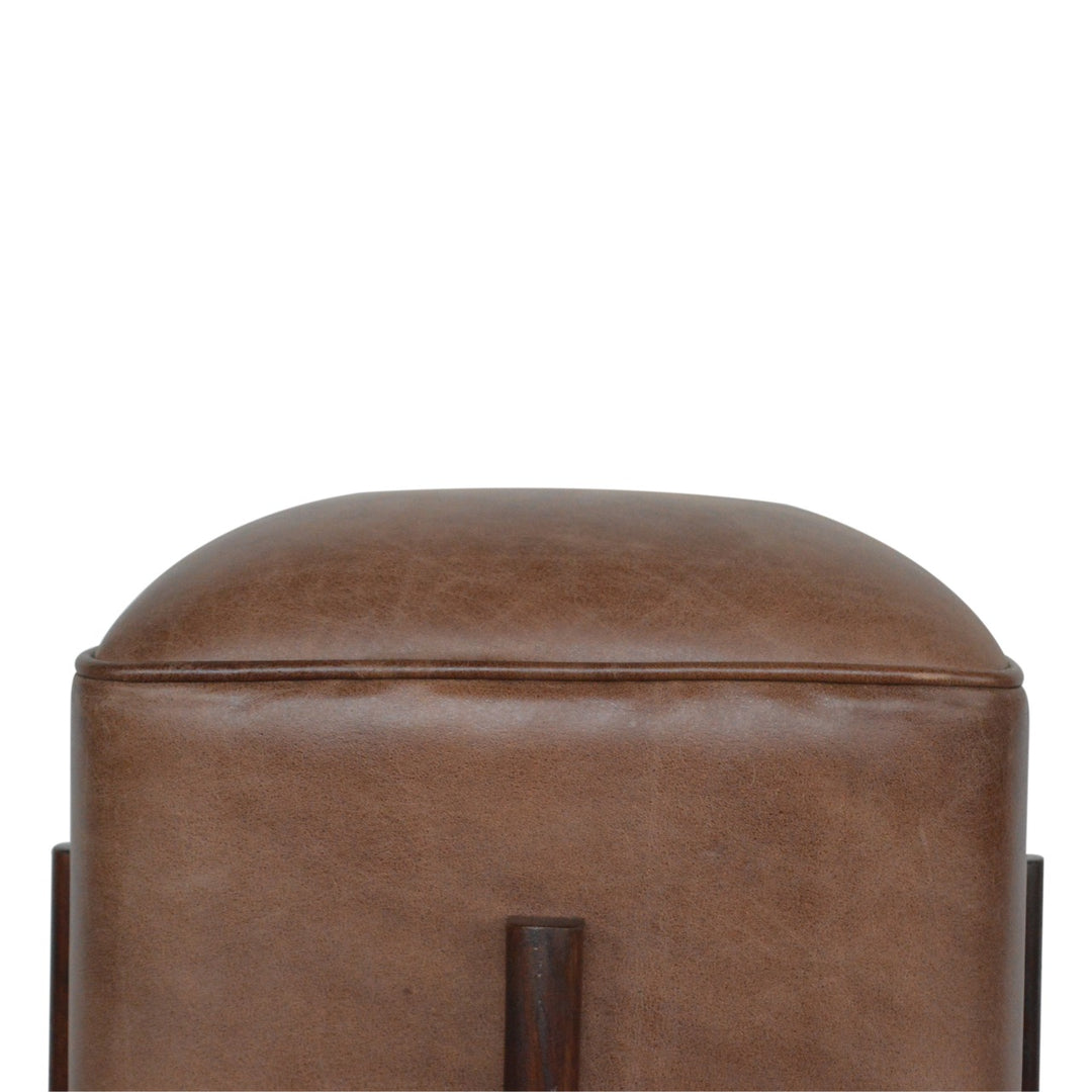 Brown  Leather Footstool