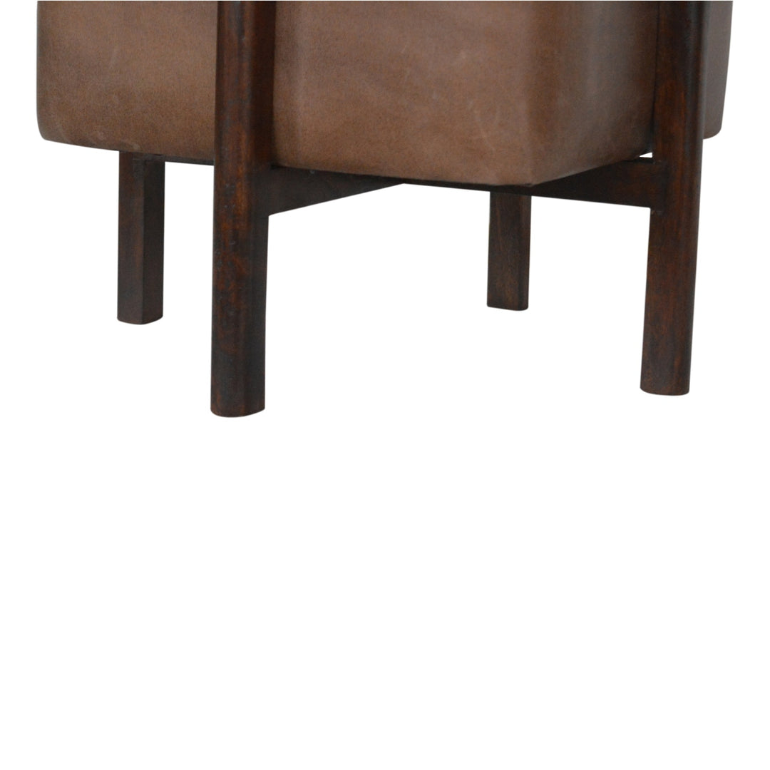 Brown  Leather Footstool