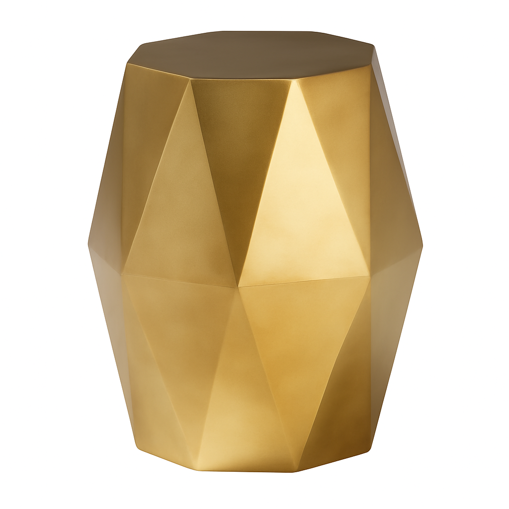 Salman Geometric Gold Bronze Accent Table