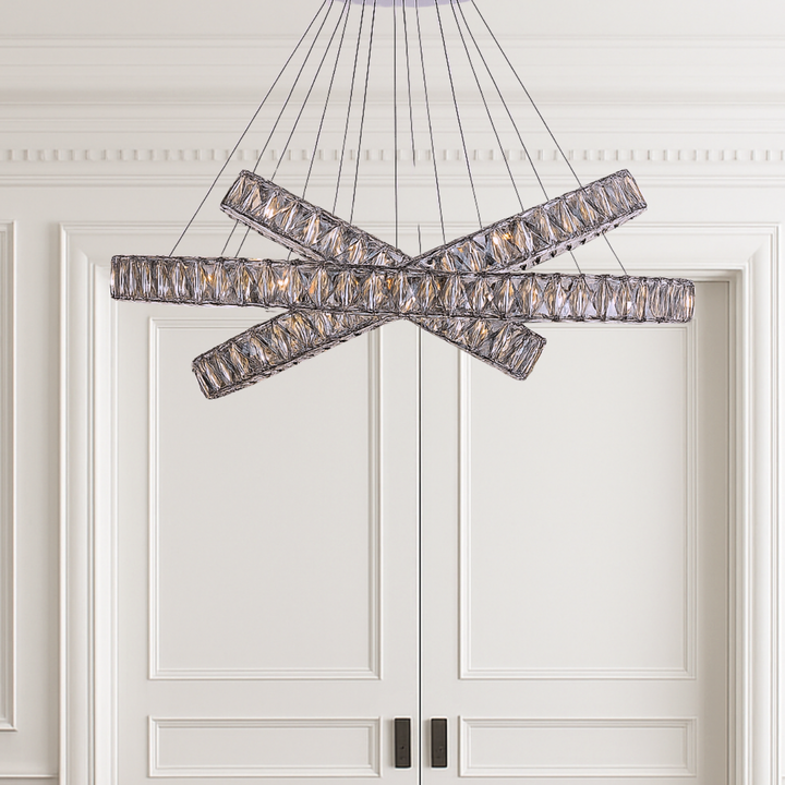 Crystal Elegance LED Chandelier 3 Ovals
