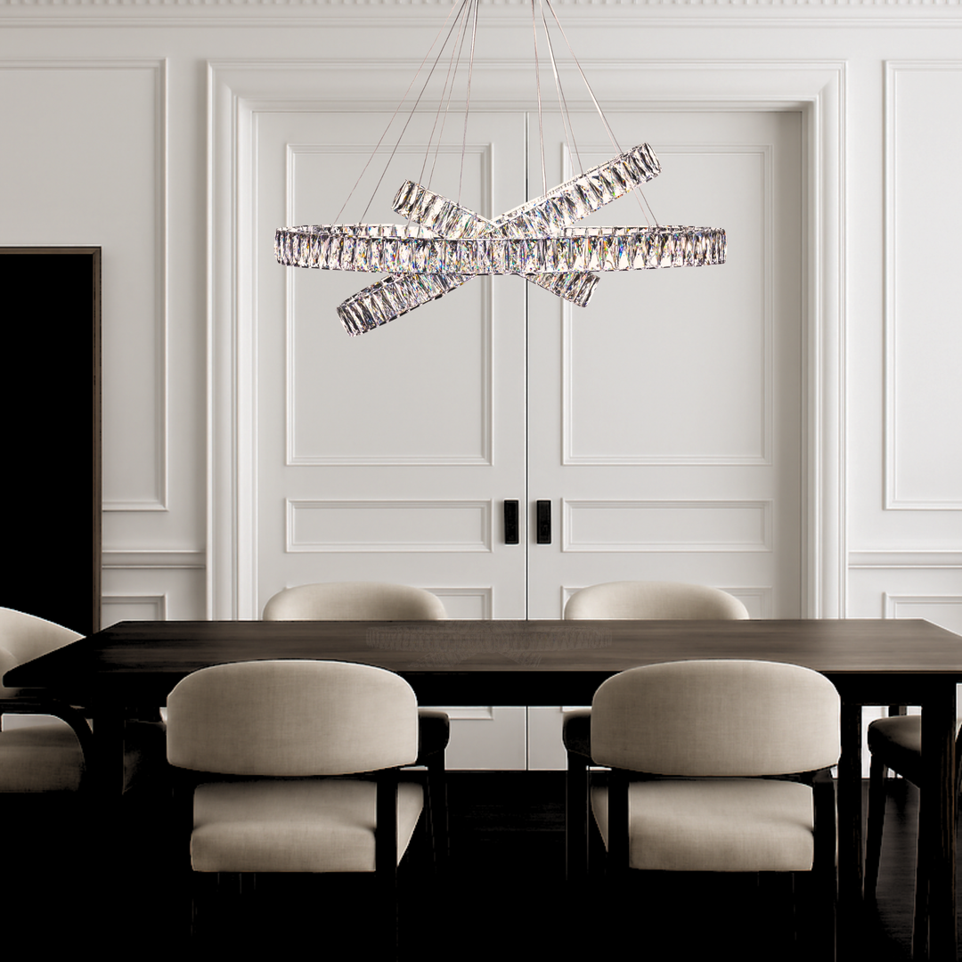 Crystal Elegance LED Chandelier 3 Ovals