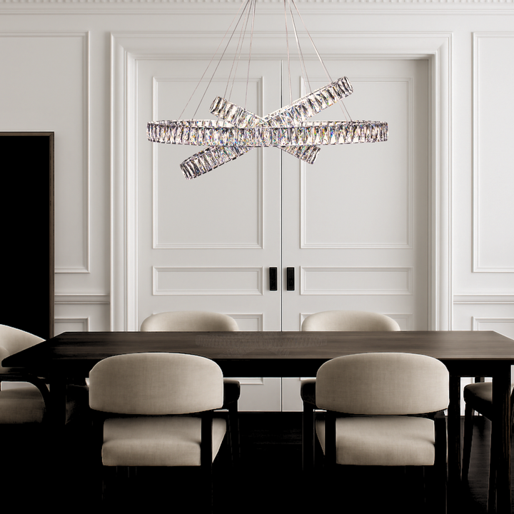 Crystal Elegance LED Chandelier 3 Ovals