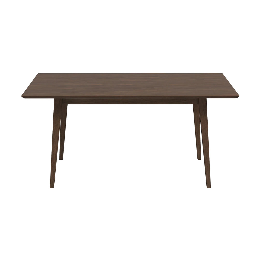 Levi Modern Style Solid Wood Rectangular Walnut Top Dining Table 63"