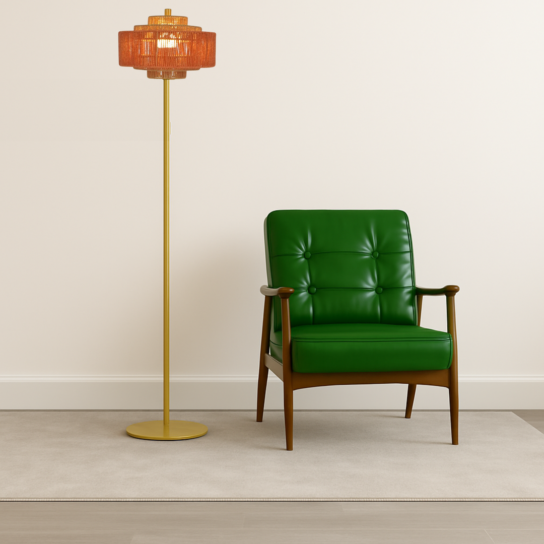 Phosma Floor Lamp Gold and Natural - Terracotta