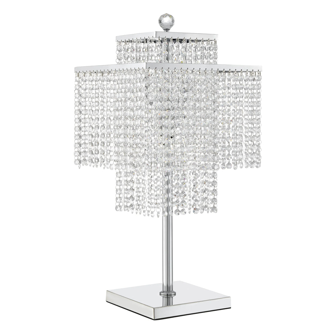 Table Lamp Square Crystal Double Crown