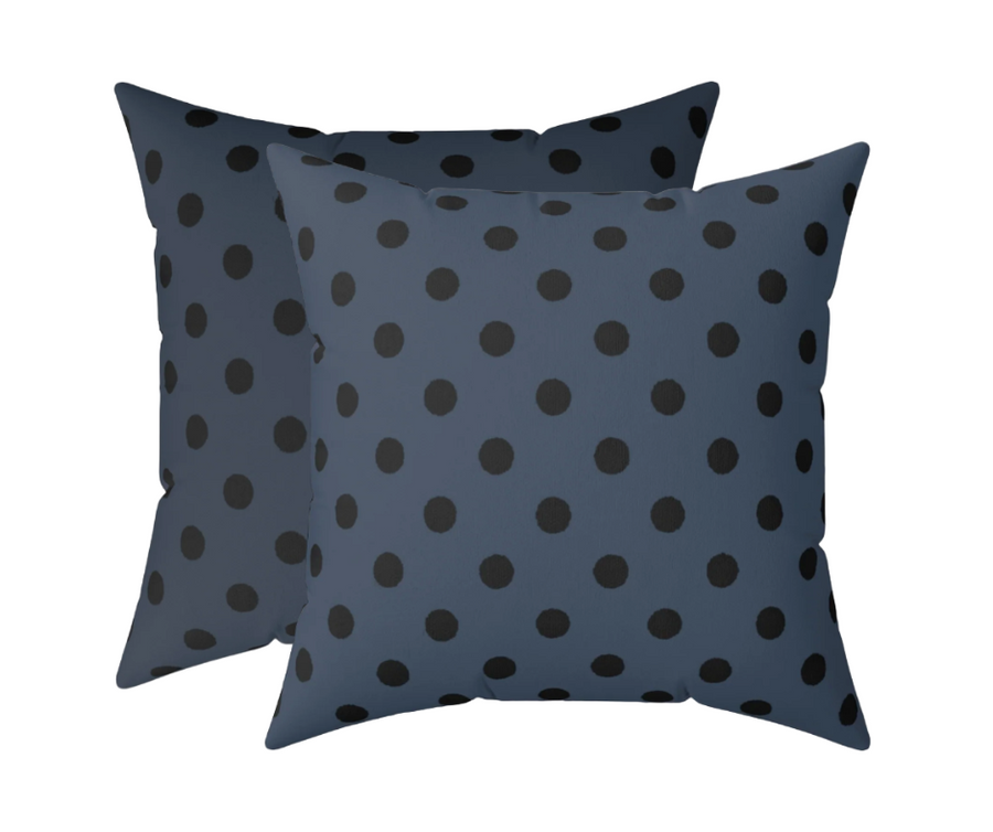 Introducing the Midnight Blue Poka Dota Pillow - a stylish accent for modern homes. Crafted from 100% polyester, it's durable and easy to clean, ideal for children's rooms. The rich midnight blue color adds a touch of sophistication, while the double-sided print and concealed zipper offer convenience and style. Plus, with the included pillow insert, it's ready to use right out of the box. Keep it simple and elegant with this classic design.