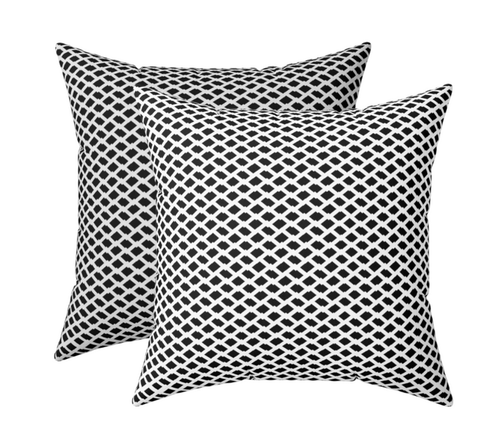 Black and White Grid Pillow