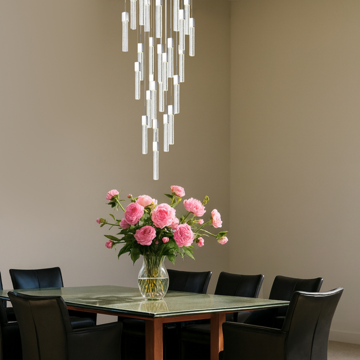 Rectangular Crystal Chandelier. XL 25 Light