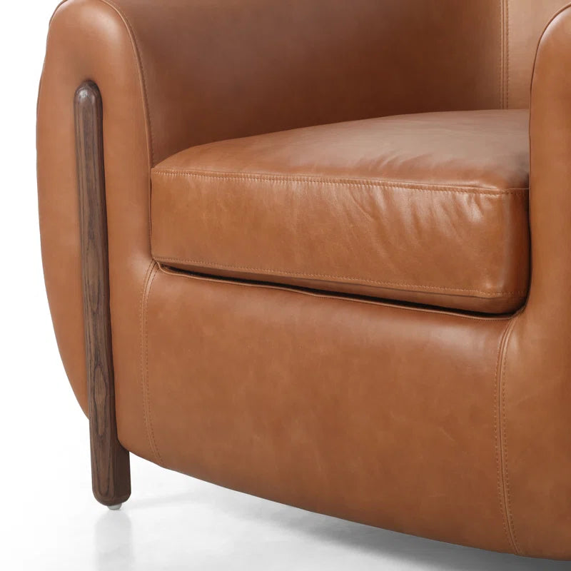 Bruno Leather Barrel Chair