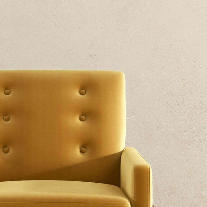 Dark Yellow Cole Solid Wood Velvet Lounge Chair