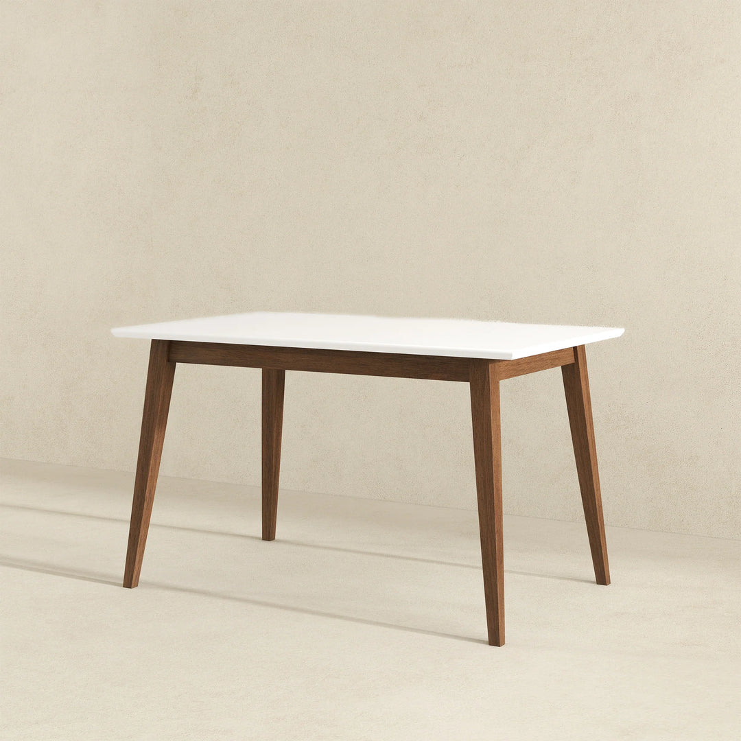 Levi Modern Style Solid Wood Rectangular White Top Dining Table 47"