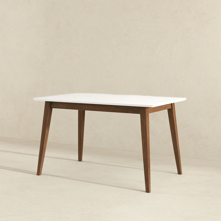 Levi Modern Style Solid Wood Rectangular White Top Dining Table 47"