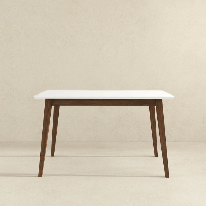 Levi Modern Style Solid Wood Rectangular White Top Dining Table 47"