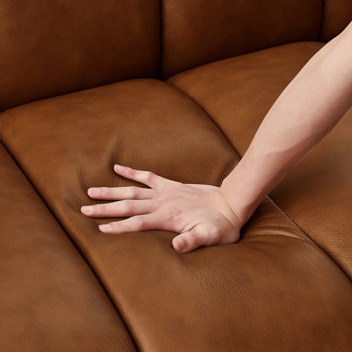 Jasmin Modern Cognac Genuine Leather Sofa
