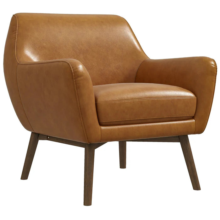 Panom Tan Leather Lounge Chair