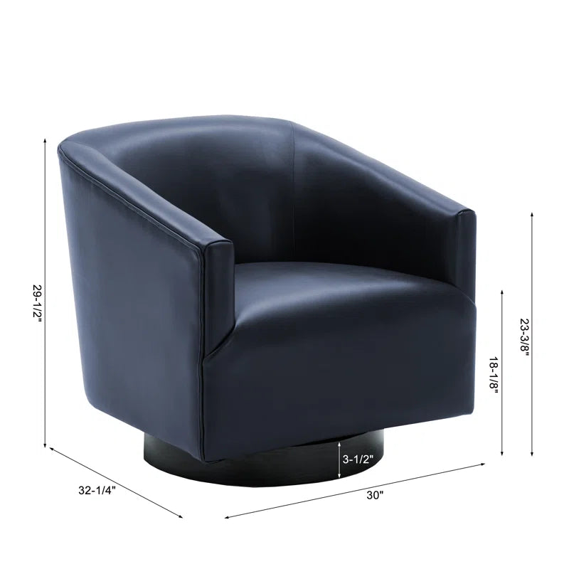 Hall Faux Leather Swivel Barrel Chair