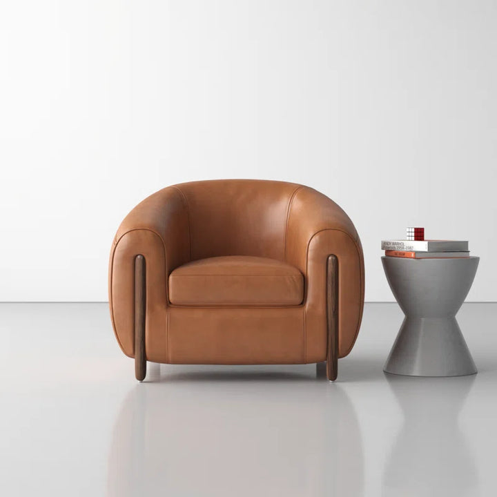 Bruno Leather Barrel Chair