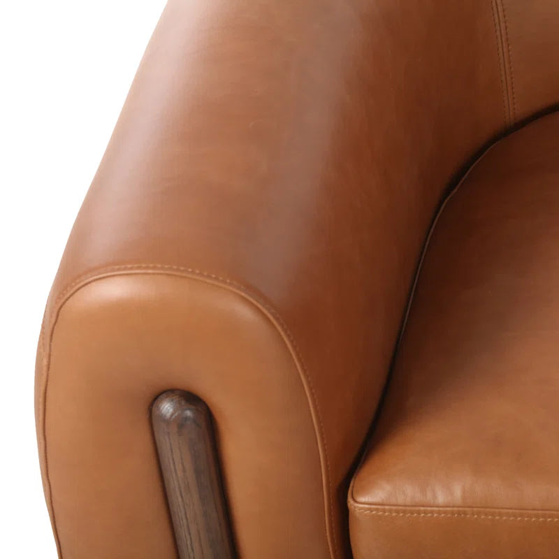 Bruno Leather Barrel Chair