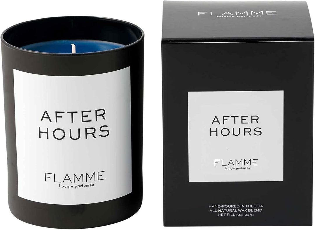 After Hours | Tuscan Leather Musk Scent | 10 Oz | 60 Hour Burn Time | Luxury Candle with Colored Wax | All Natural Soy