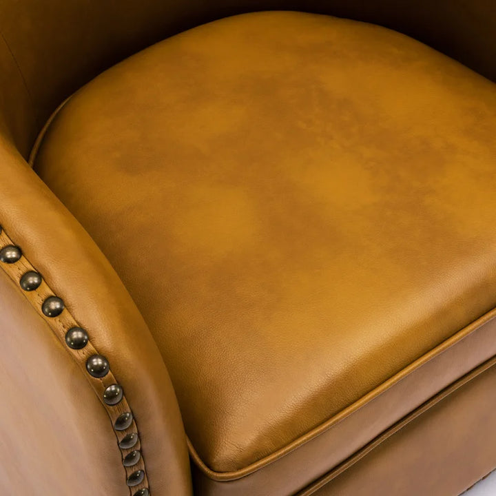 Gatwick Faux Leather Swivel Barrel Chair