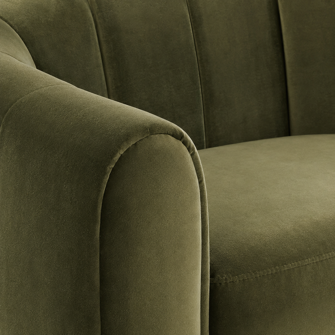 Cosey Green Velvet Swivel Chair
