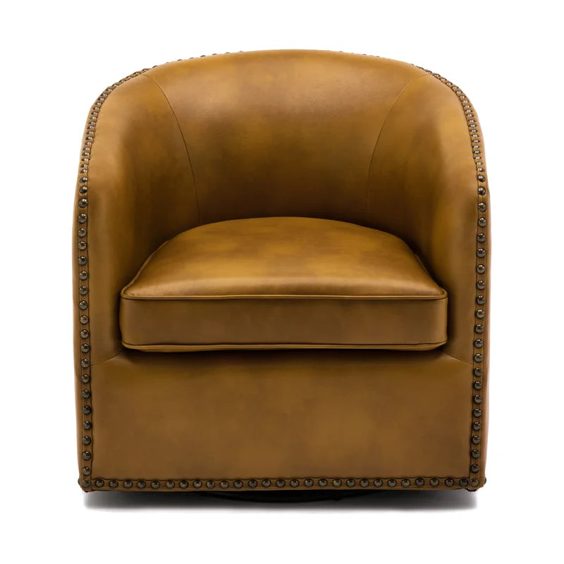 Gatwick Faux Leather Swivel Barrel Chair