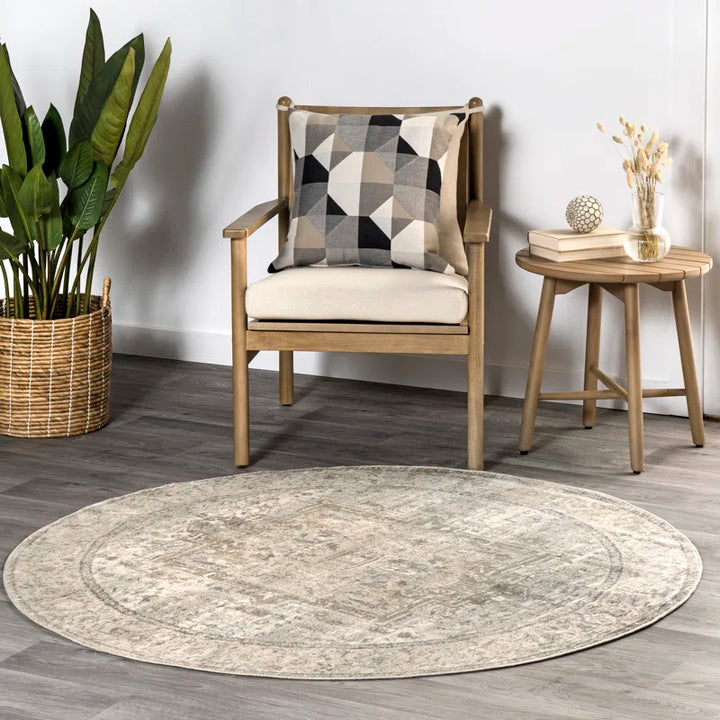 Wideman Medallion Area Rug for Living Room Bedroom Dining Room Kitchen, Neutral/Beige