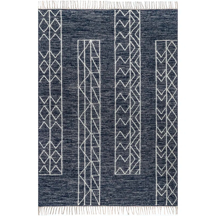 Melley Bohemian Tribal Banded Tasseld Area Rug