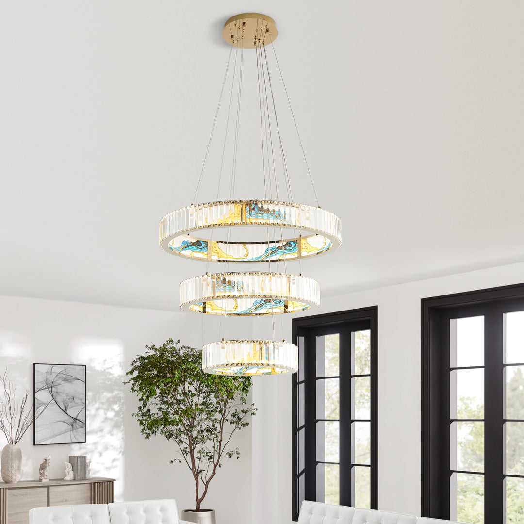 Boeseman’s Colorful Chandelier 3 Tiers Round