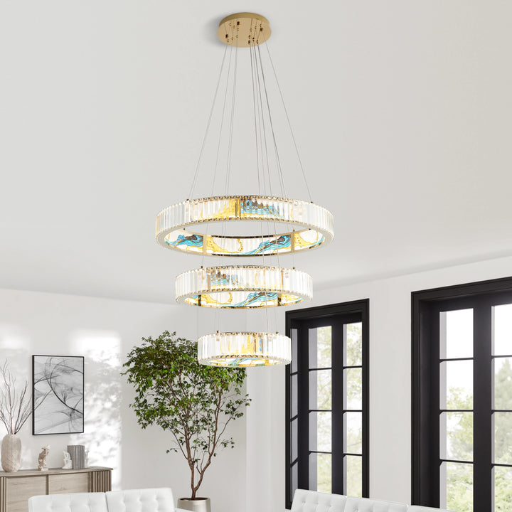 Boeseman’s Colorful Chandelier 3 Tiers Round