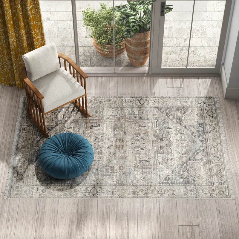 Wideman Medallion Area Rug for Living Room Bedroom Dining Room Kitchen, Neutral/Beige