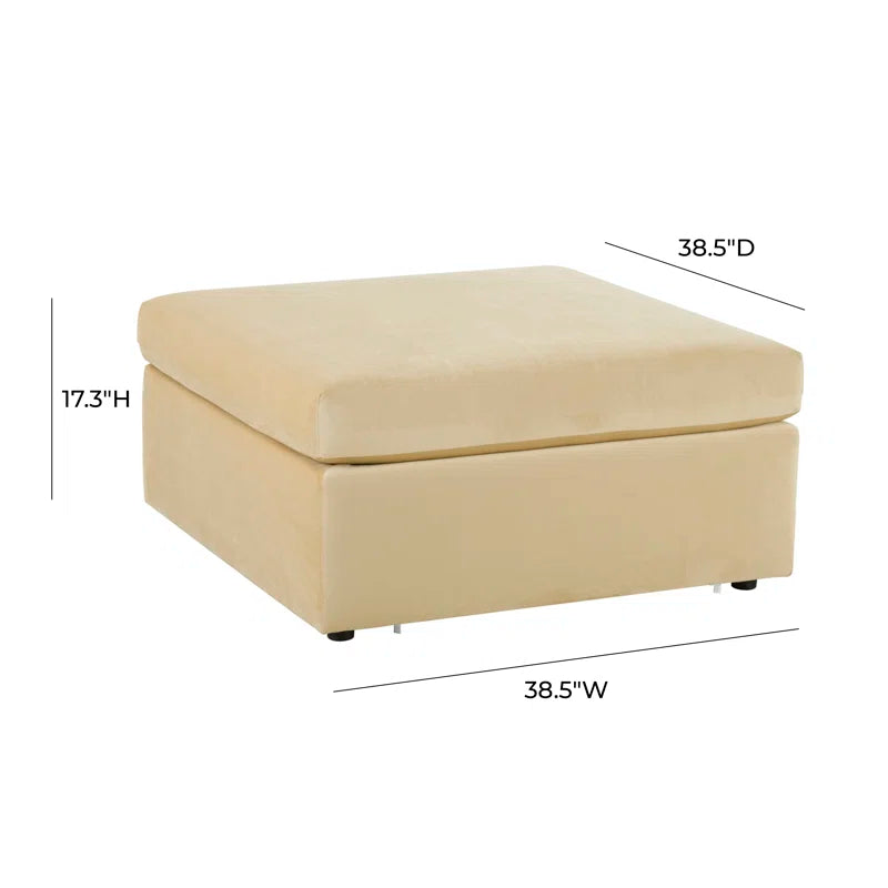 Champagne Velvet Modular Ottoman