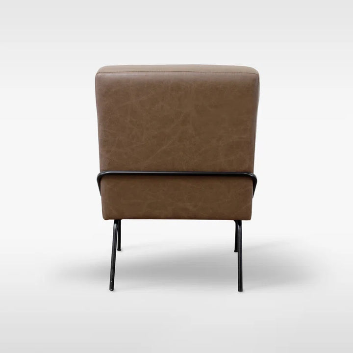 Schaible Leather Tufted Armless Side Chair