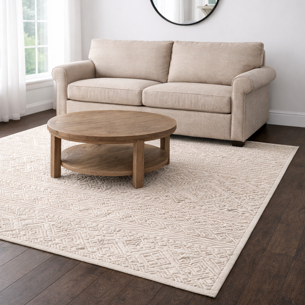 Linwood Modern and Contemporary Ivory Wool