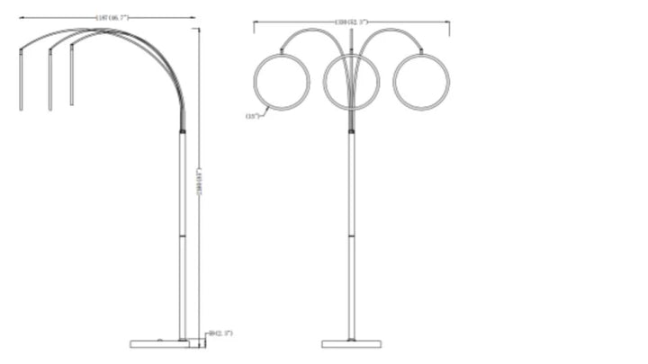 Three Ring Hong Kong Arc Floor lamp