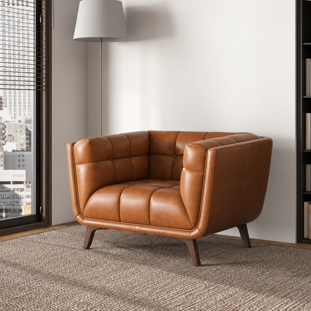 Addison Cognac Leather Lounge Chair
