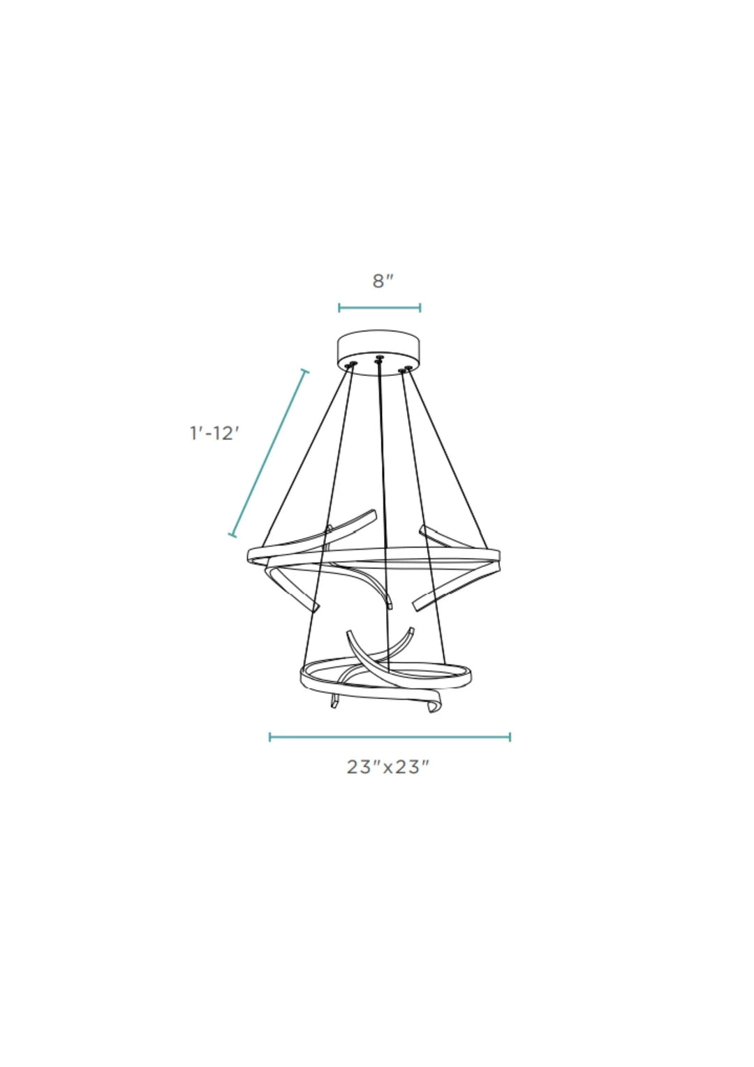 Beijing LED Adjustable Round Chandelier Chrome
