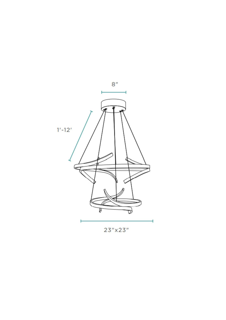 Beijing LED Adjustable Round Chandelier Chrome