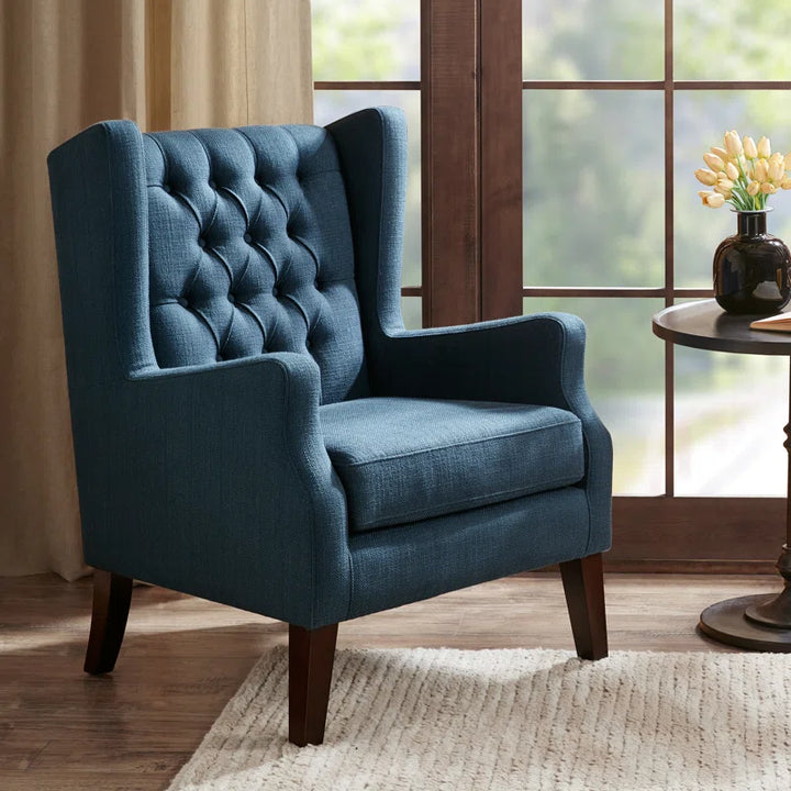 Allis Upholstered Button Tufted Wingback Chair