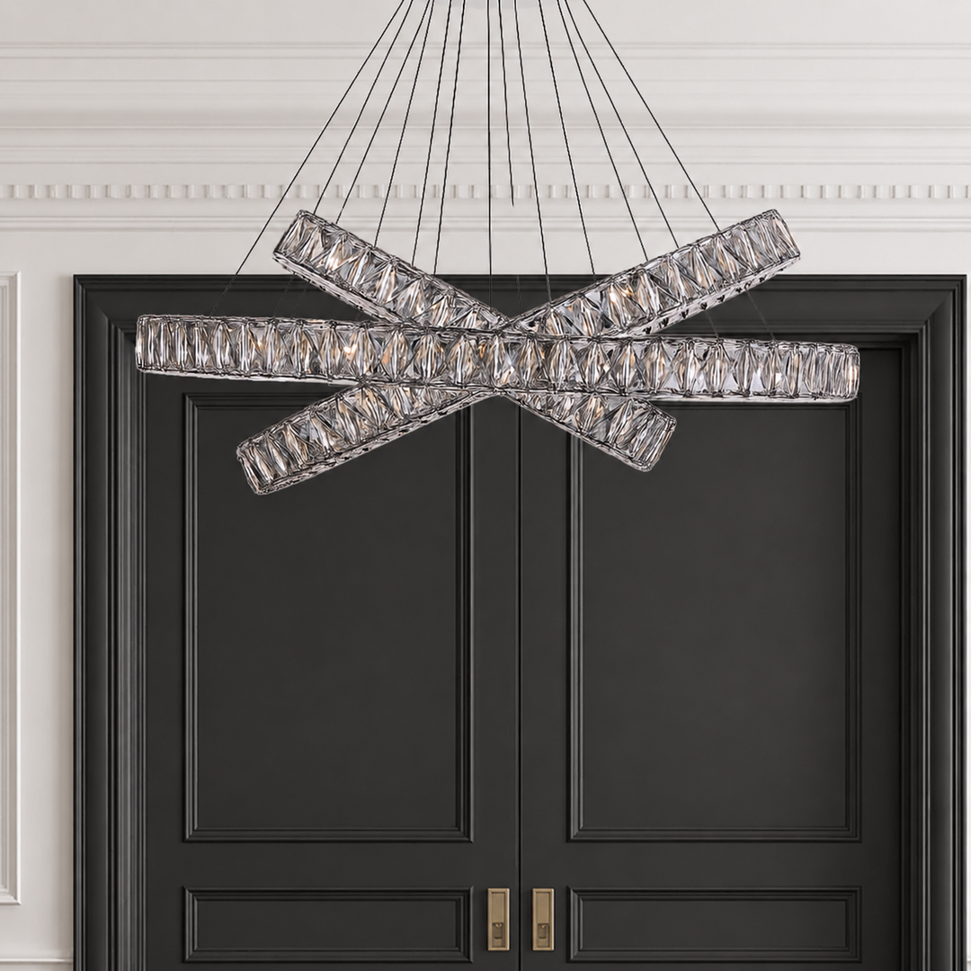 Crystal Elegance LED Chandelier 3 Ovals