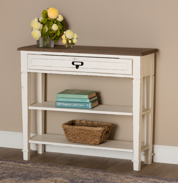 Dauphine Traditional French Accent Console Table-1 Drawer