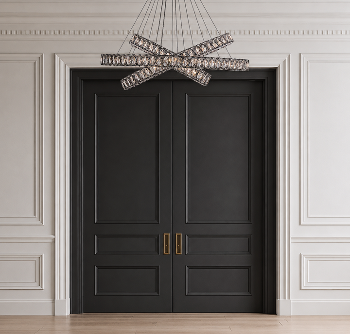 Crystal Elegance LED Chandelier 3 Ovals