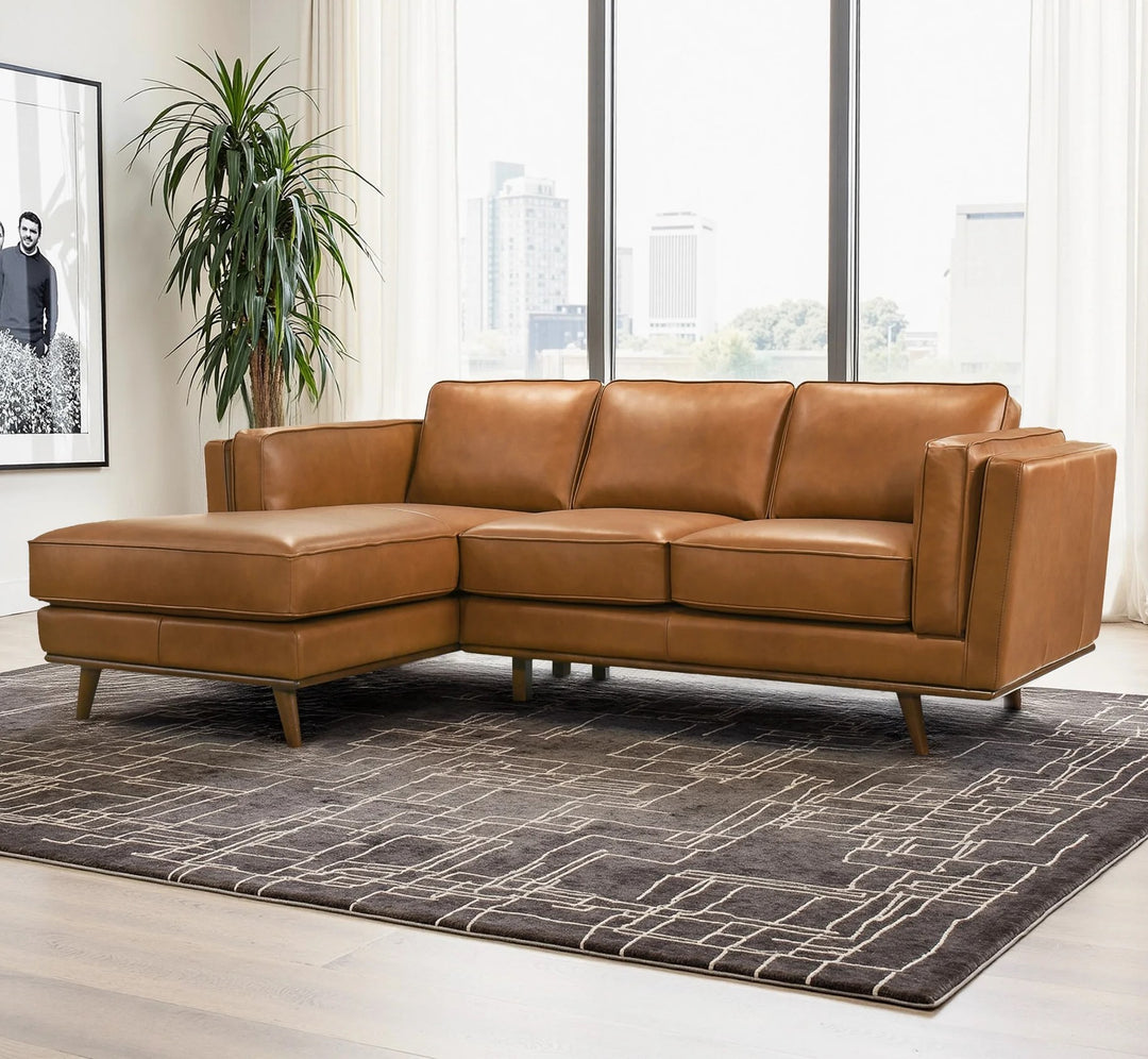 Chase Genuine Leather Sectional Left Facing