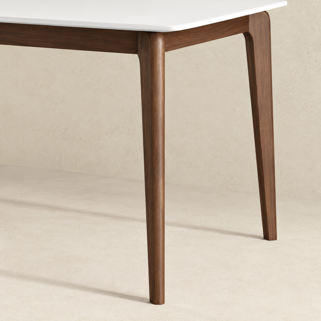 Lindsey Solid Wood White Top Dining Table